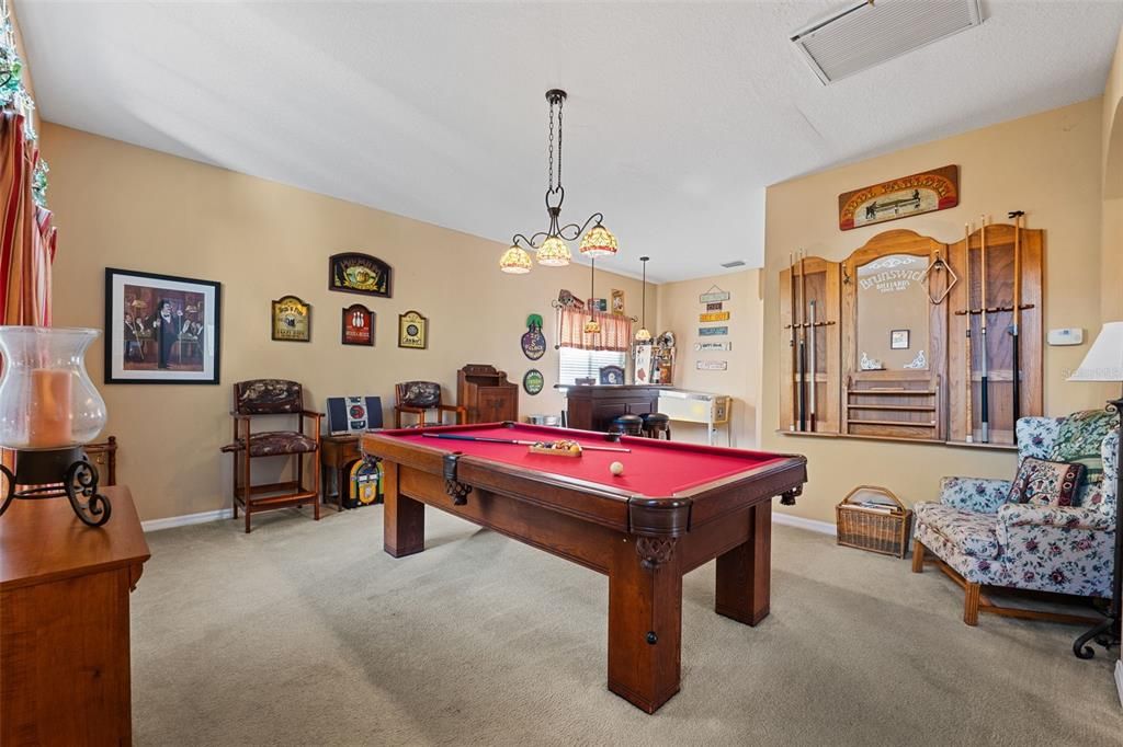 Pool Room with Bar & Old Fashioned Pinball machine