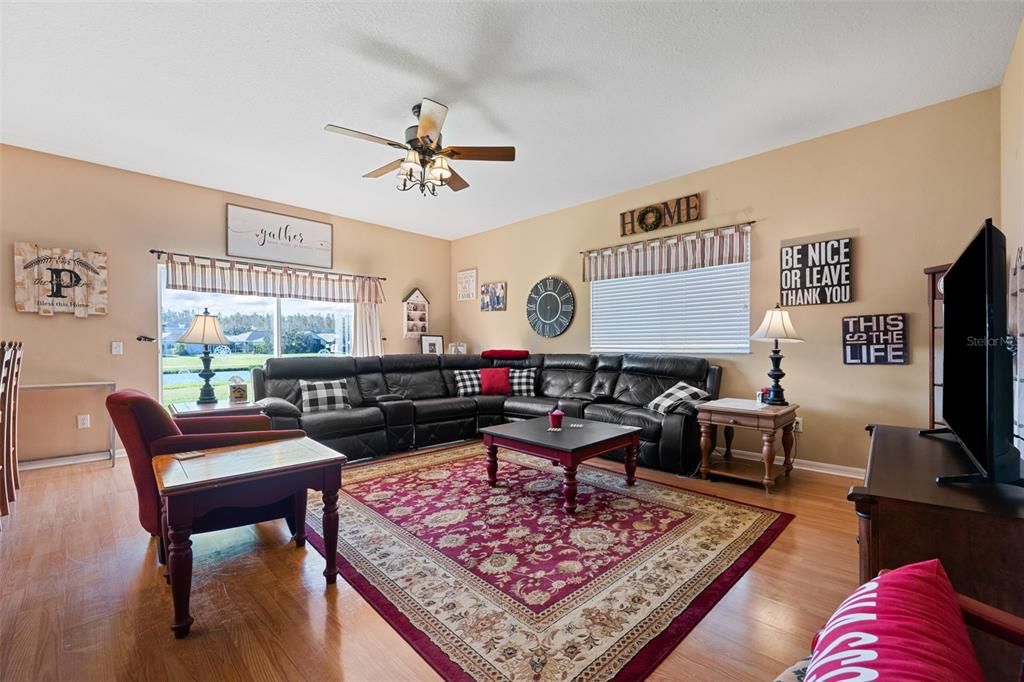 Large Living Room overlooking the 18th Hole