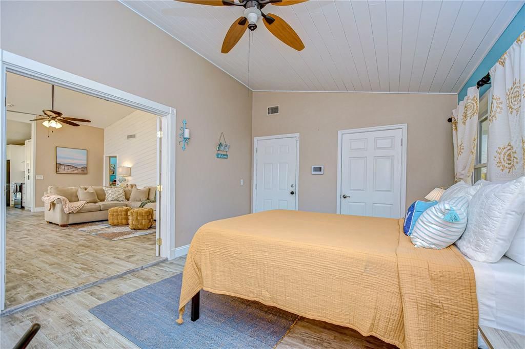 French doors lead into the main living area of the home