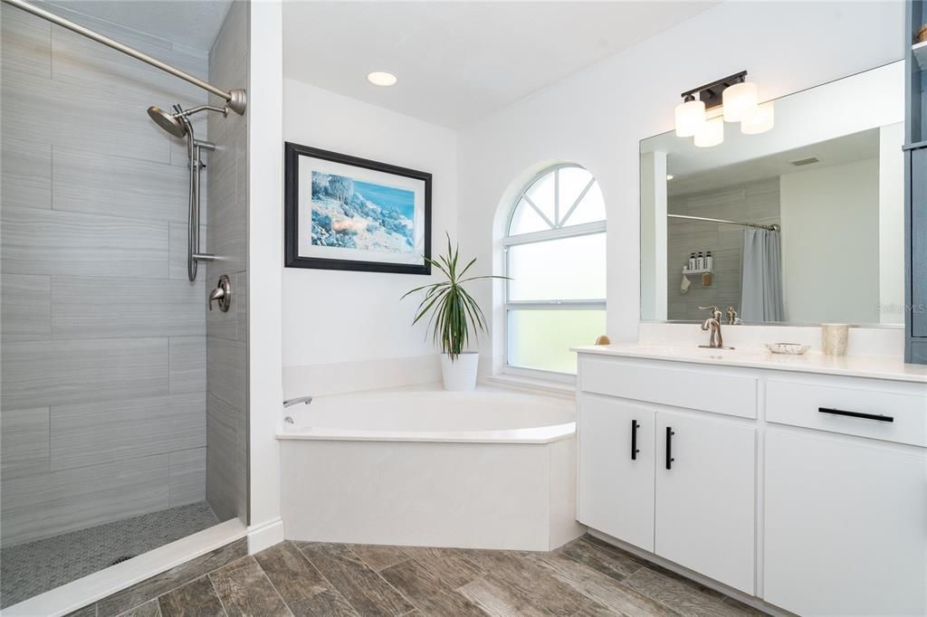 Primary Bathroom with Updated Tile Shower