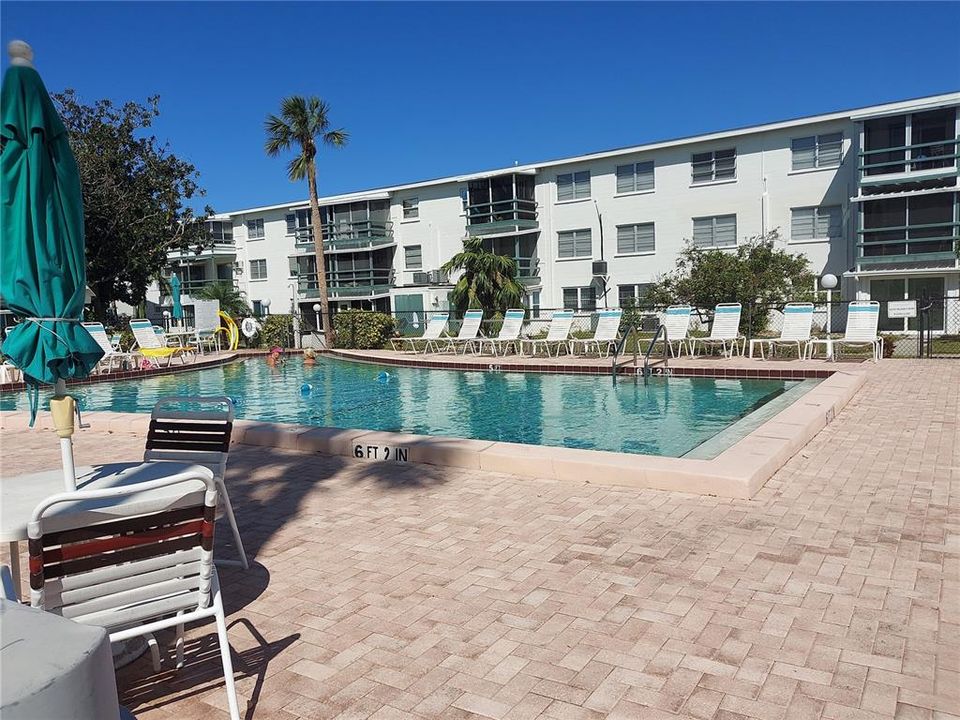 paver heated pool area