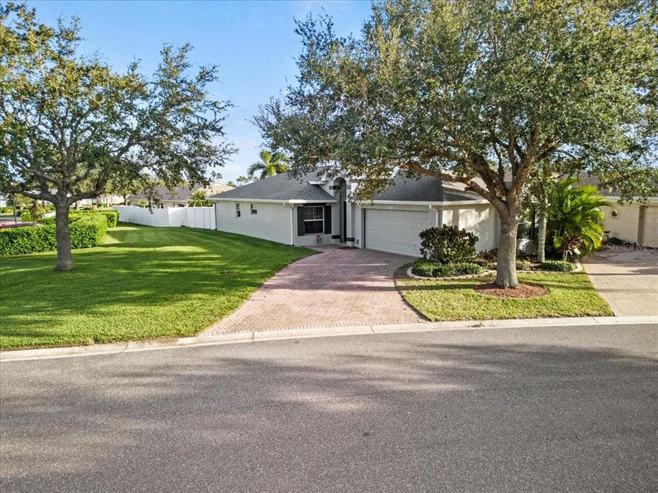 Beautiful corner lot with paved driveway.