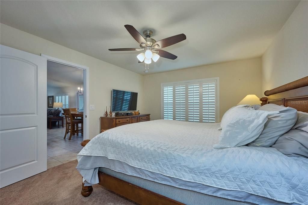 Upgraded ceiling fan in master bedroom