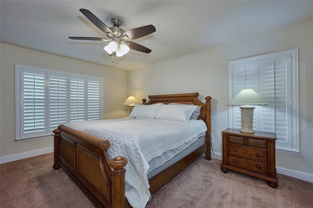 Master bedroom with plantation shutters