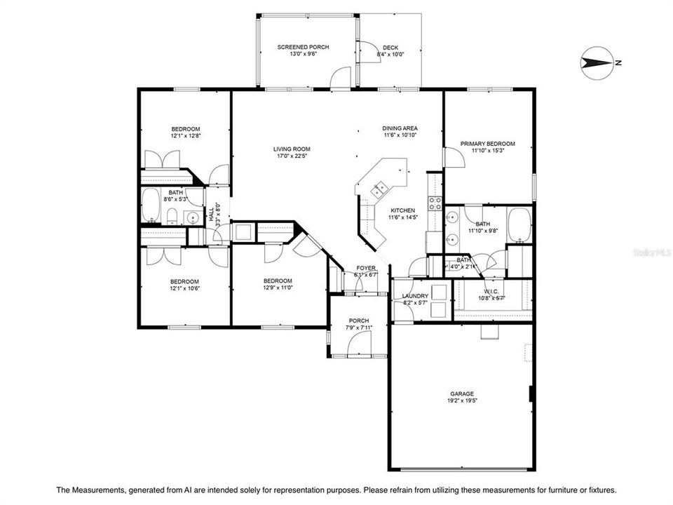 Floor plan with approximate measurements