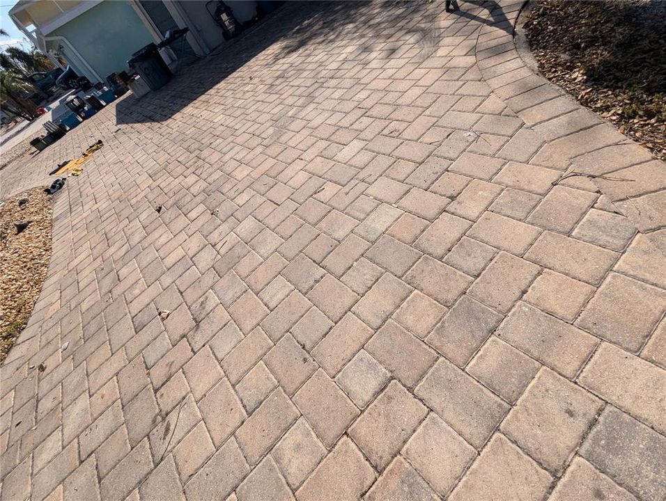 Close up of paver driveway