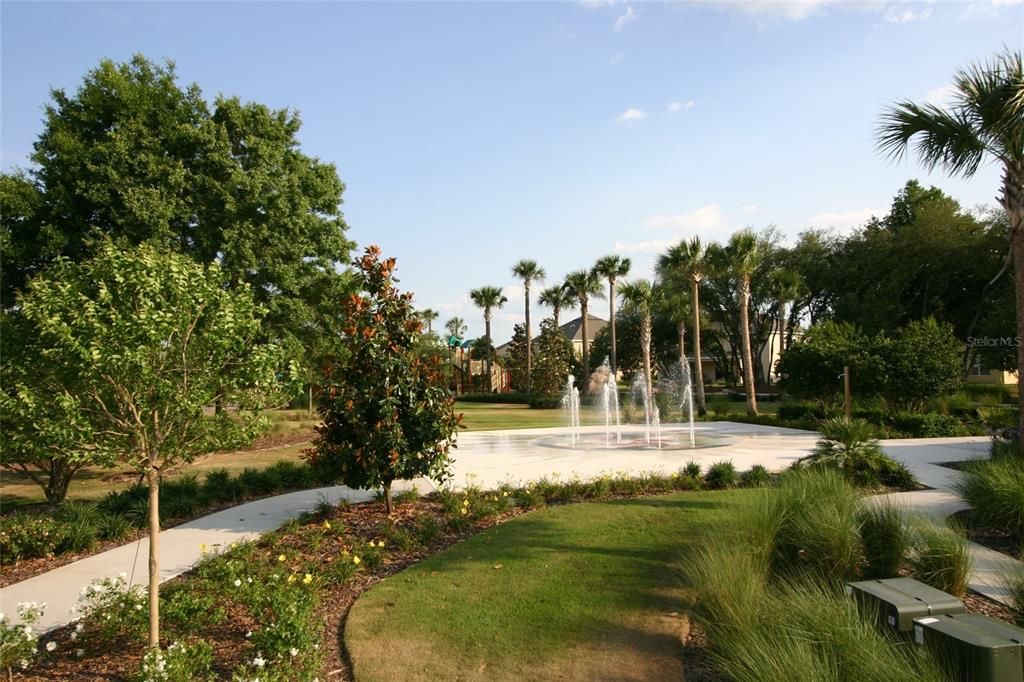 Splash pad within community park.