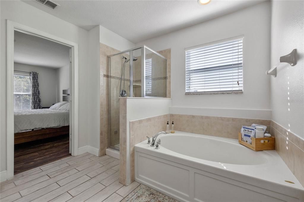 Primary full bath. Separate shower/tub, water closet.