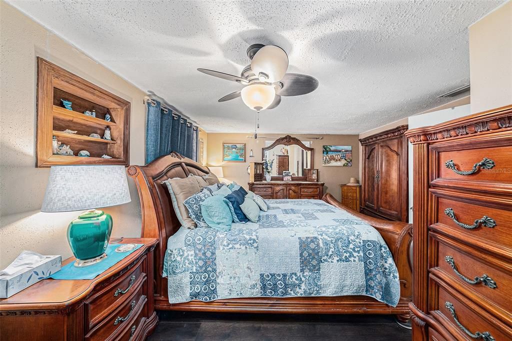 Primary Bedroom with hardwood floors Fits California King Bedroom Suite