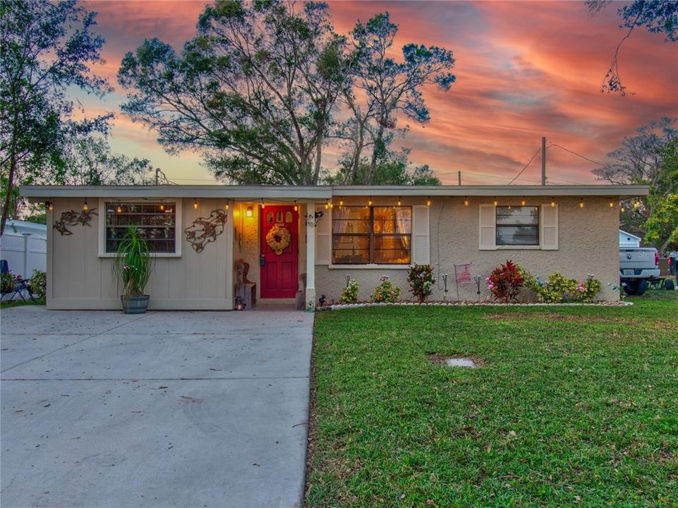 Front of The House at Sunset