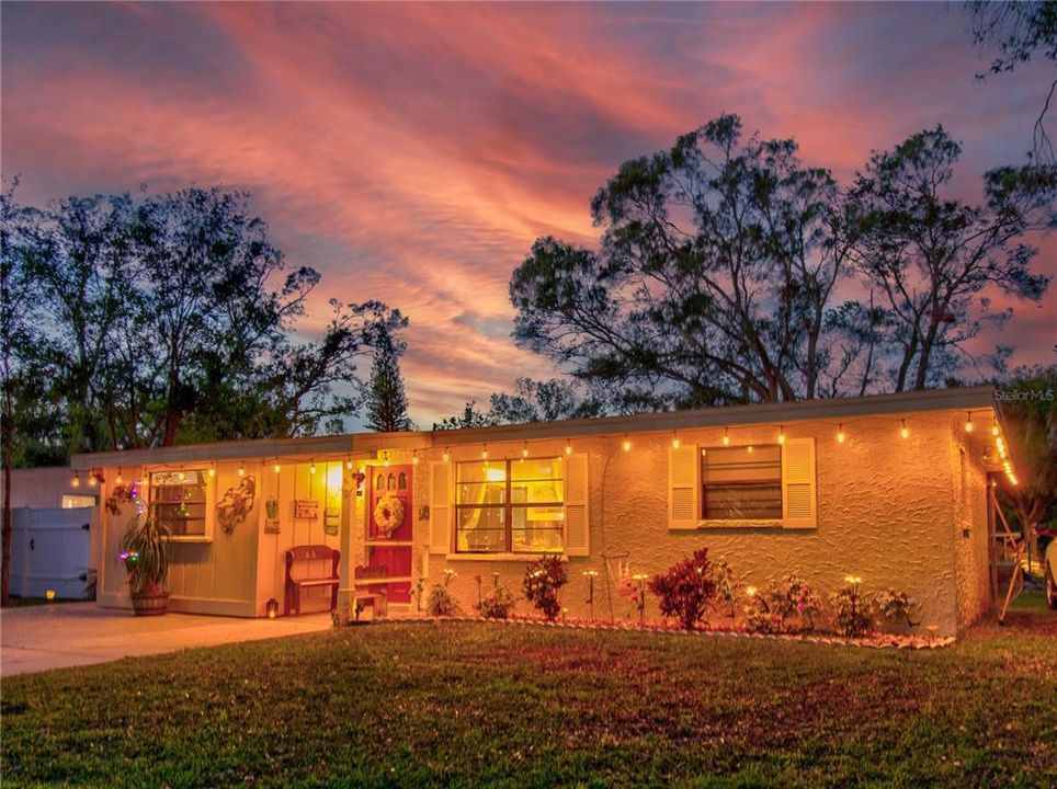 Front of Home At Sunset