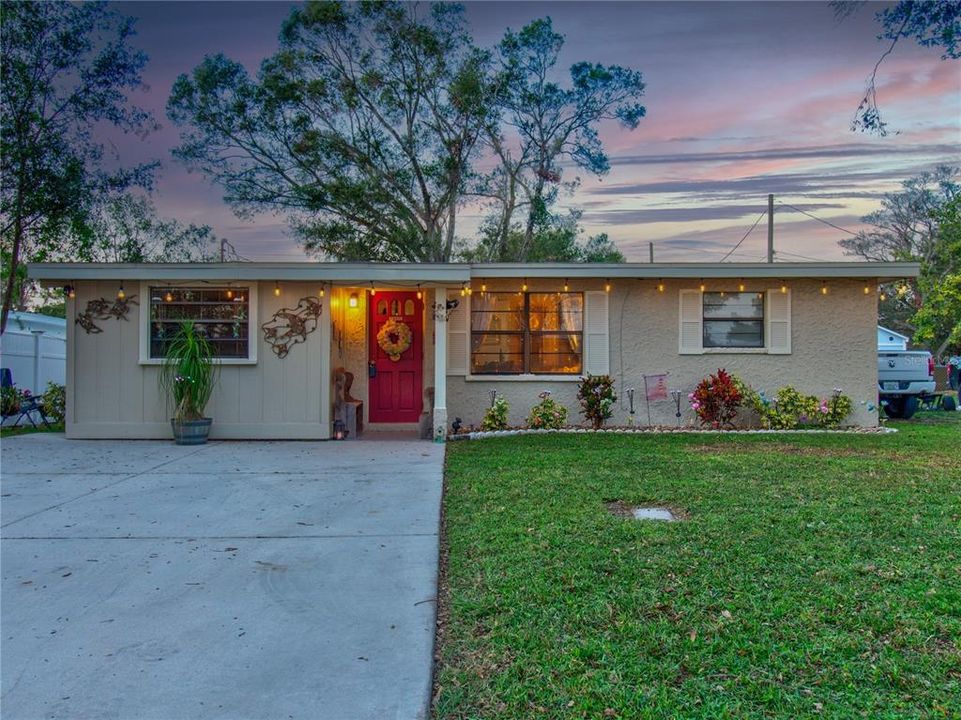 Front Of Home After Sunset