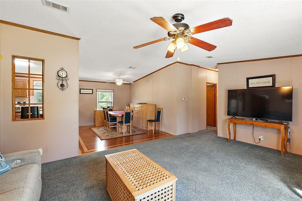 Living room view to dining room