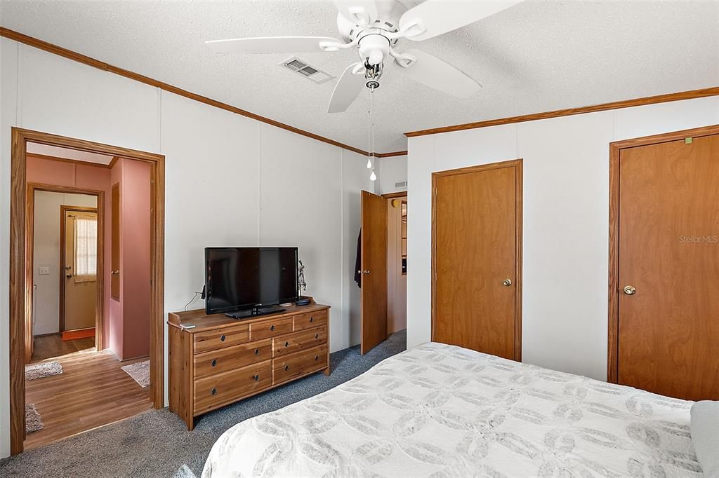 Primary bedroom with two (2) closets