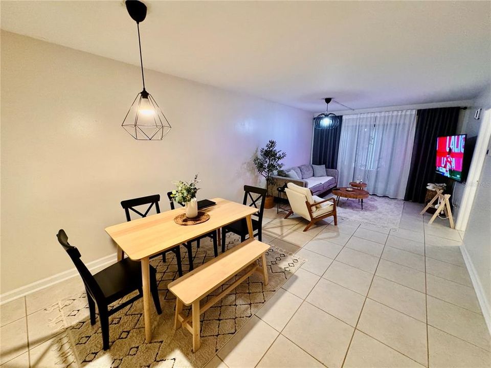 dining room and living room