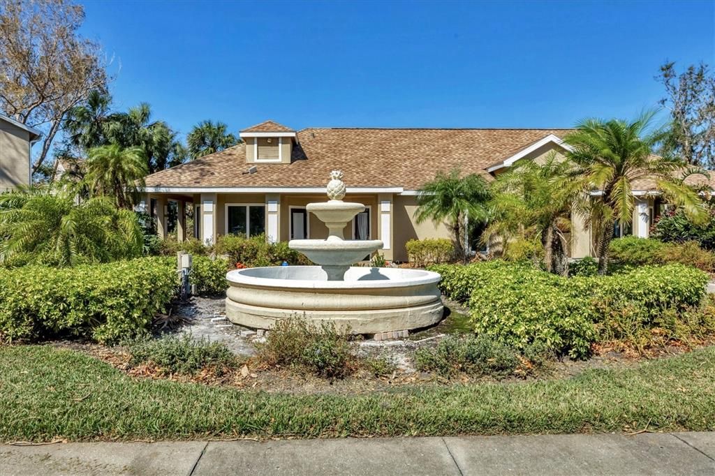 Clubhouse fountain.