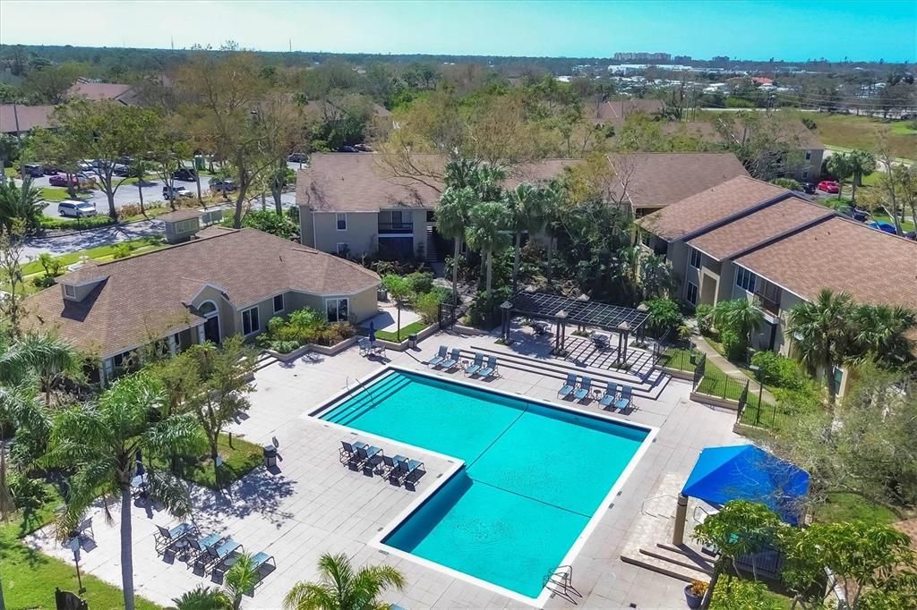 Clubhouse and resort style swimming pool.