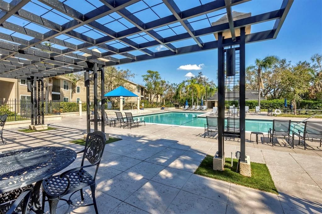 Shade around the pool.