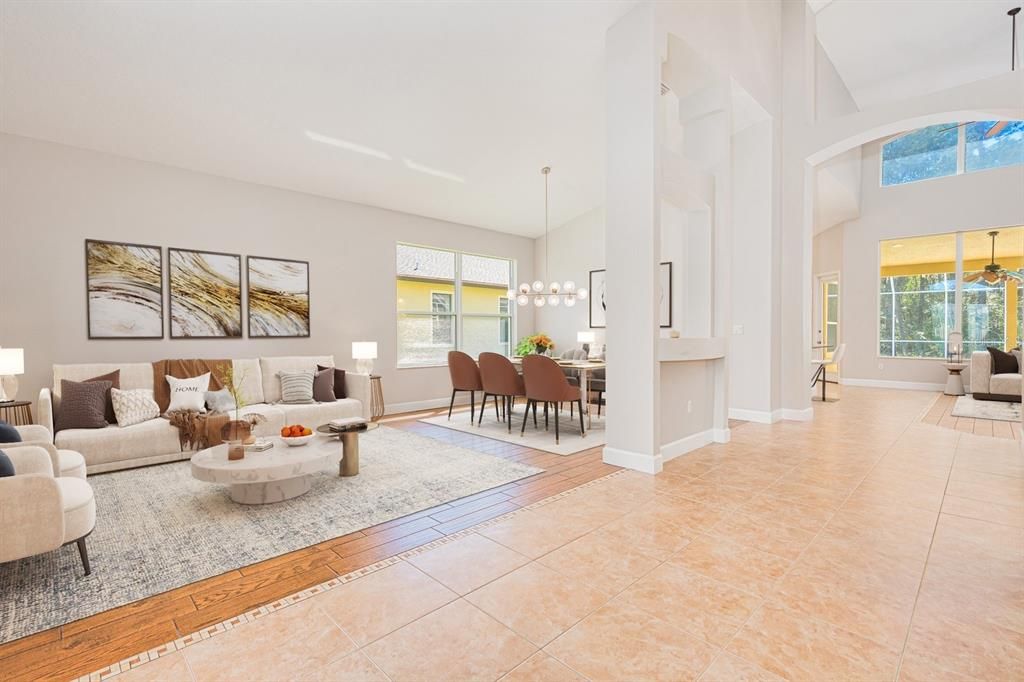 FOYER LOOKING INTO FORMAL DINING ROOM / VIRTUAL STAGING IMAGE