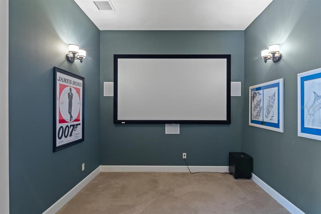 Media Room with Movie Theater Screen