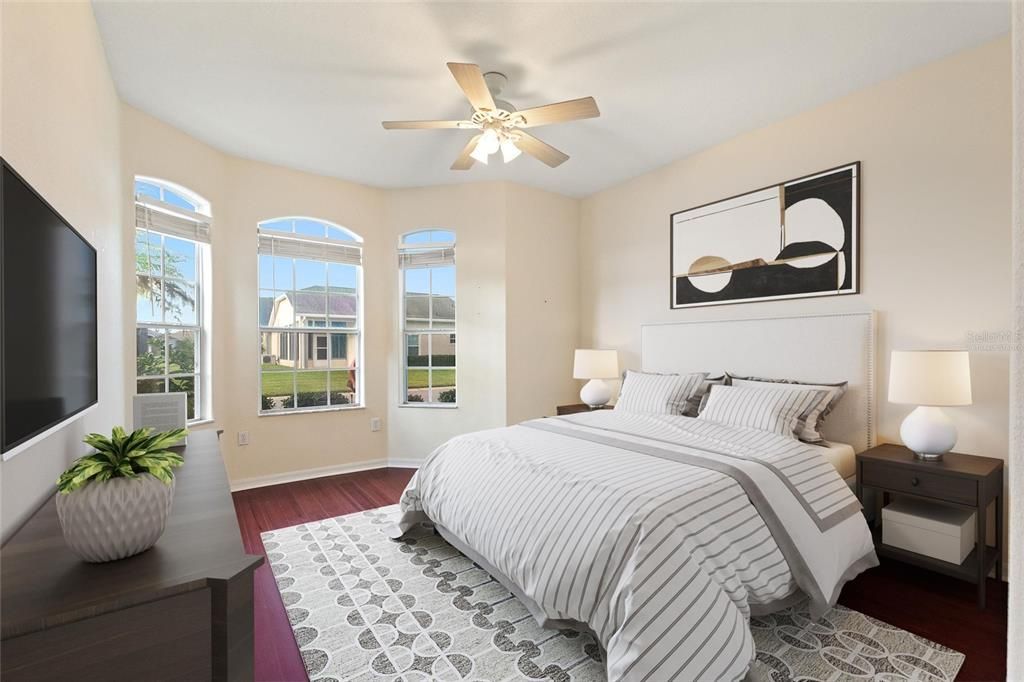 Virtually staged Guest room