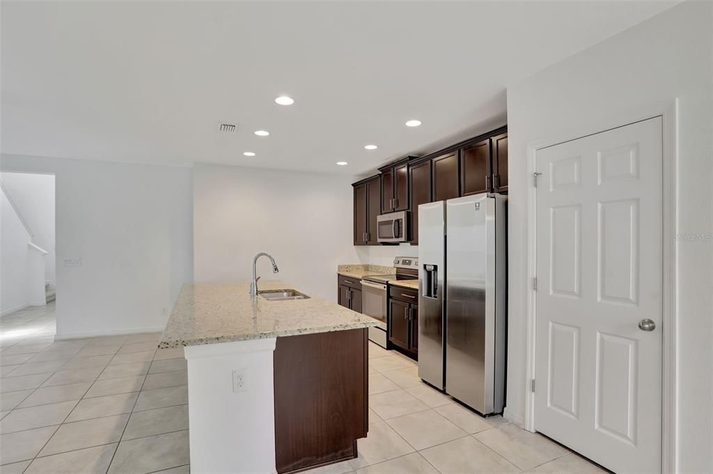 Kitchen, with pantry to the right