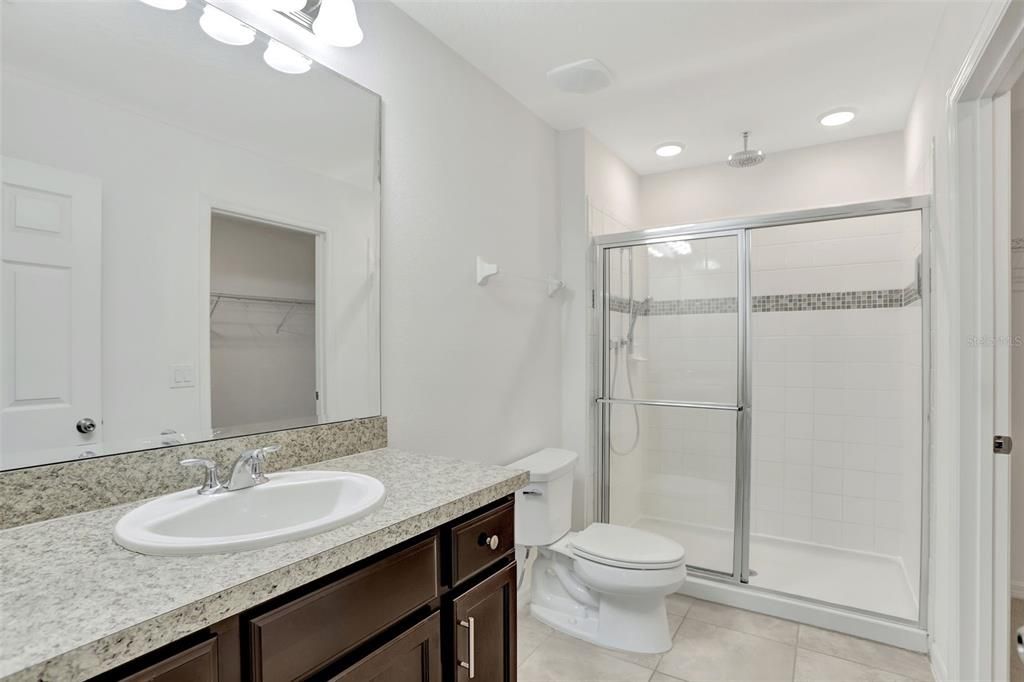 Primary bathroom, with Kohler rain-style shower head