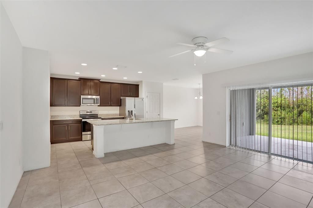 View to kitchen from living room