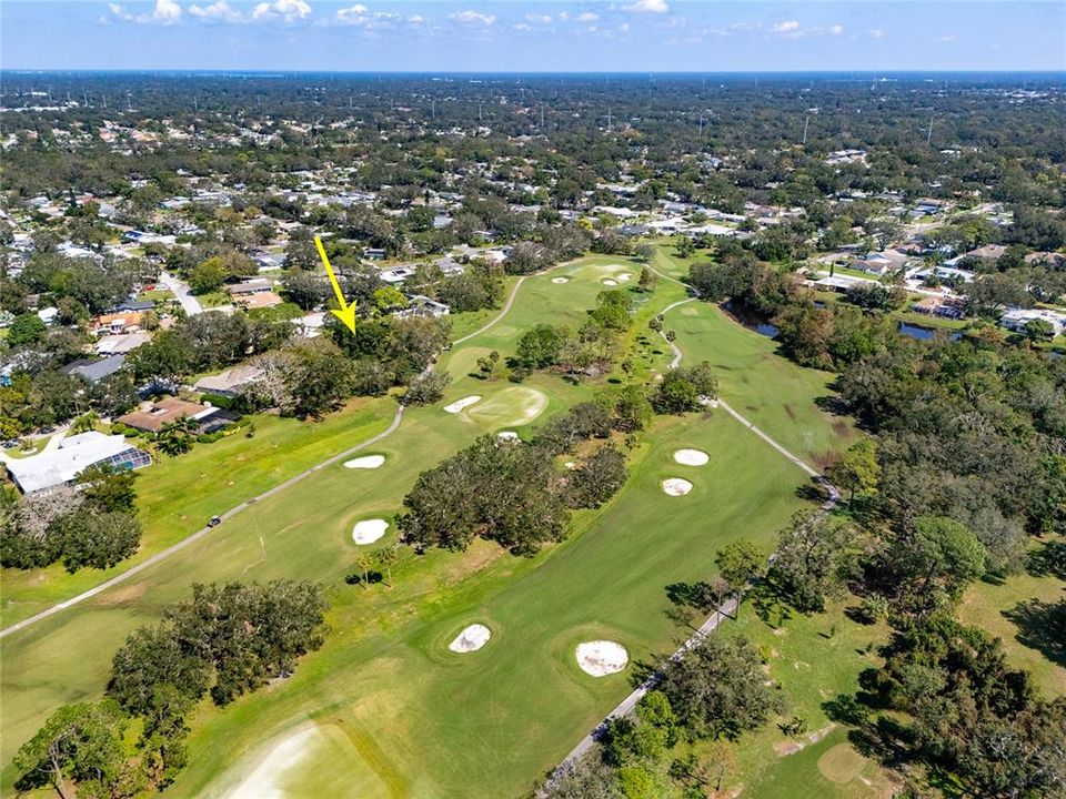 This aerial view shows some of the holes at the Dunedin Golf Club currently in the finishing phase of a nearly $7 million dollar restoration.