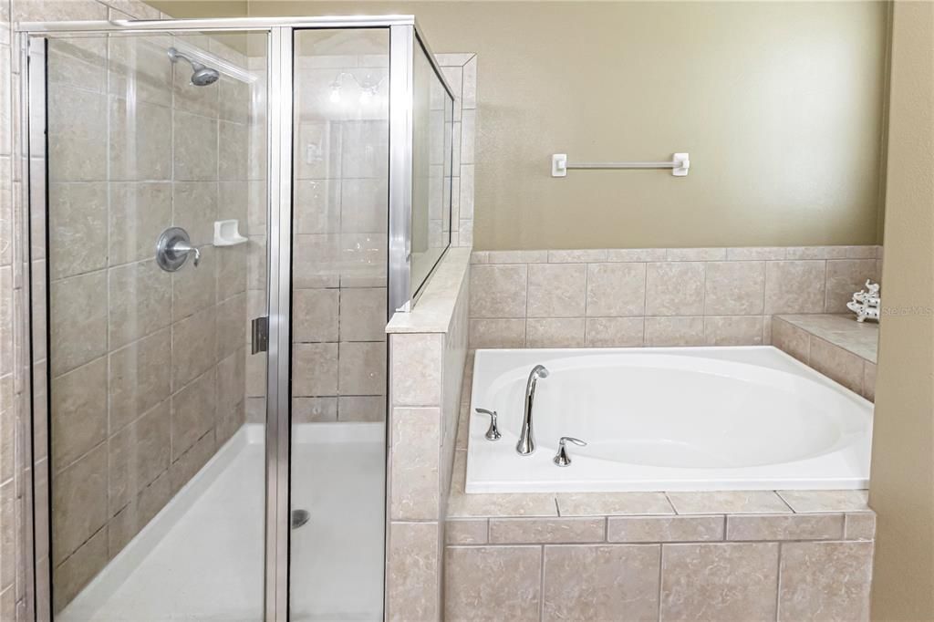 Garden Tub and separate shower.