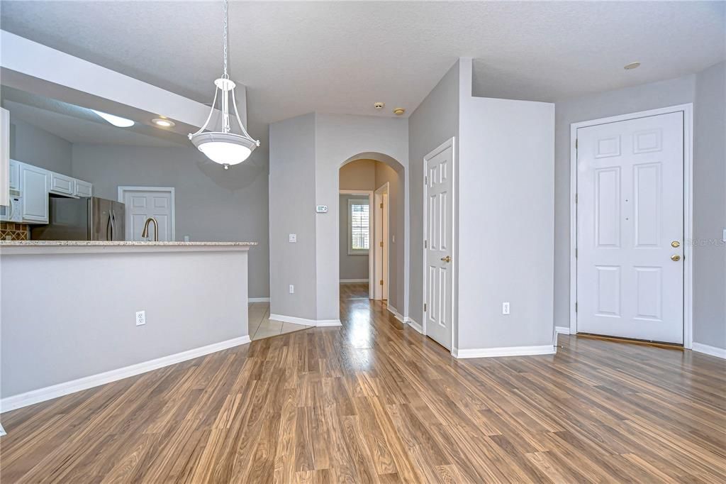 Living room; kitchen; entryway