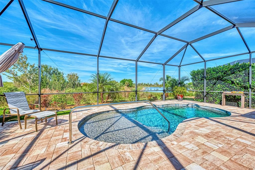 The custom pool and lanai is fabulous, a sun deck, plenty of room for a spa if wanted, lots of room for dining, sun bathing, and overall entertaining.