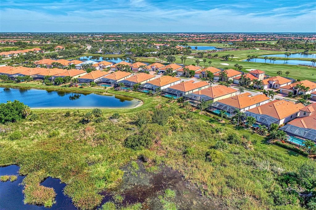 Aerial of the preserve and water