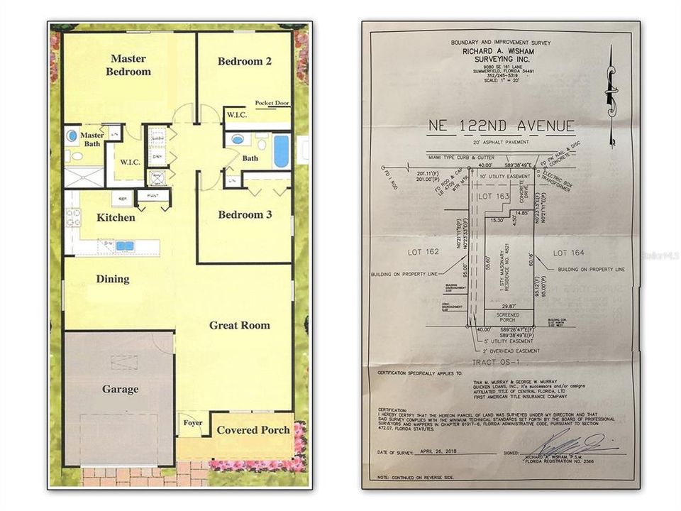 Floor plan and previous survey