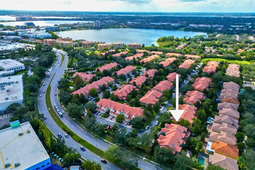 Aerial view along Turkey Lake Rd looking Southwest