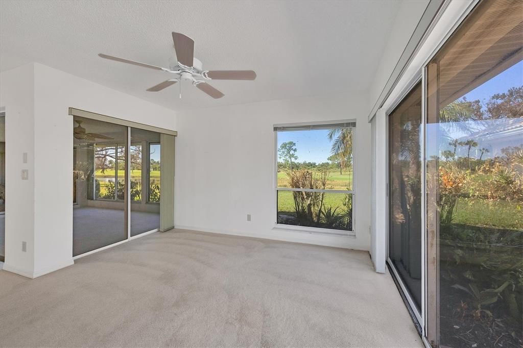 Dining Room opens to the courtyard patio on the right  and the Florida room on the left.