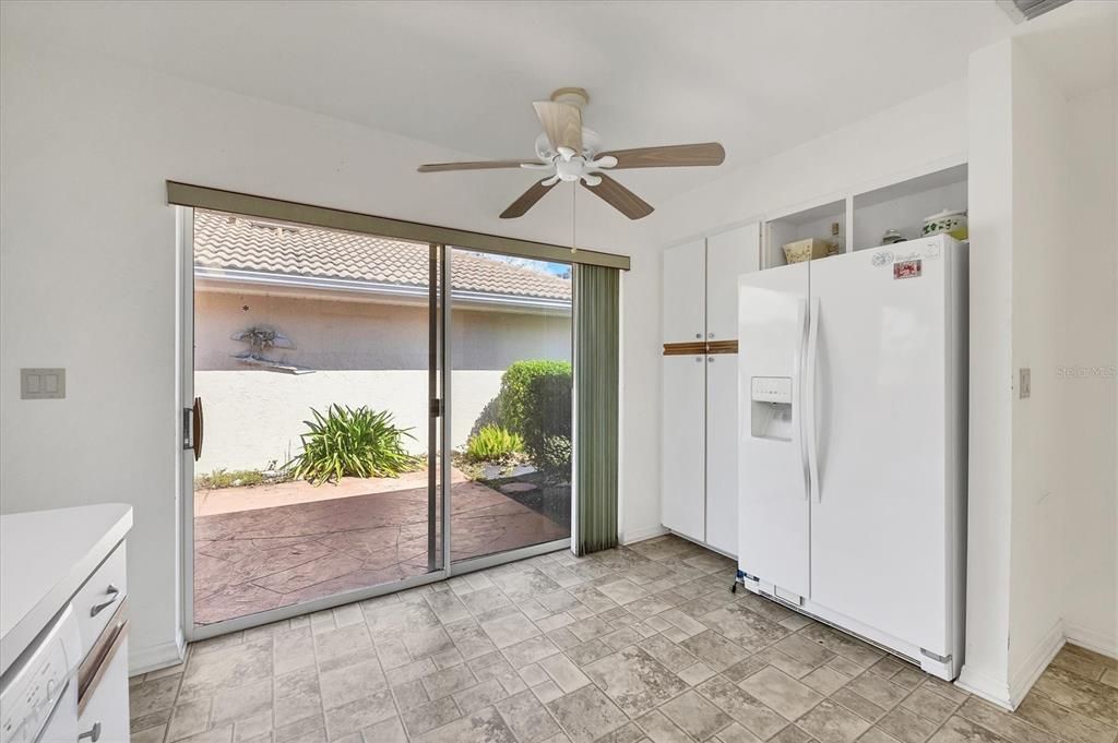 Kitchen also opens to the private courtyard patio