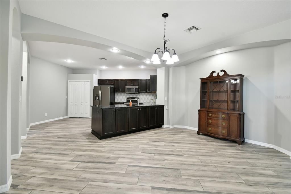 kitchen and dining area