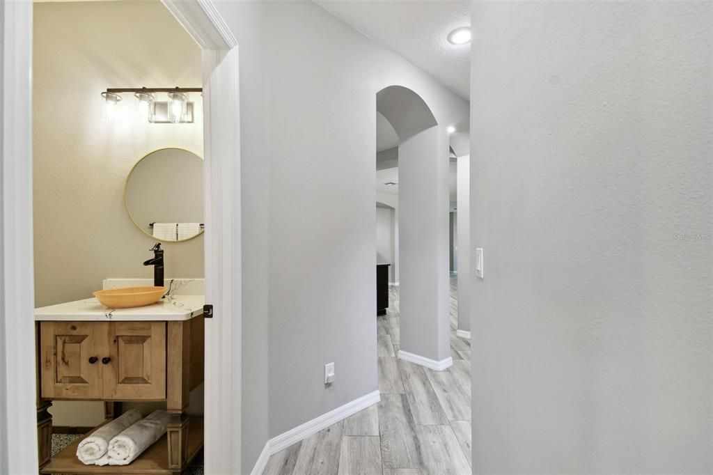 beautifully redecorated 2nd bath and the tile floors are amazing