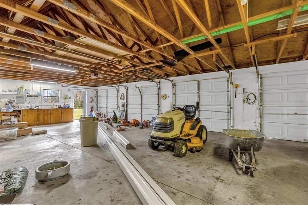 Inside 4 car garage