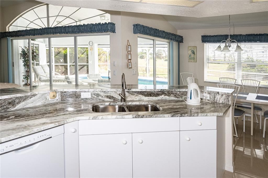 Enjoy the view while you cook a meal in the kitchen