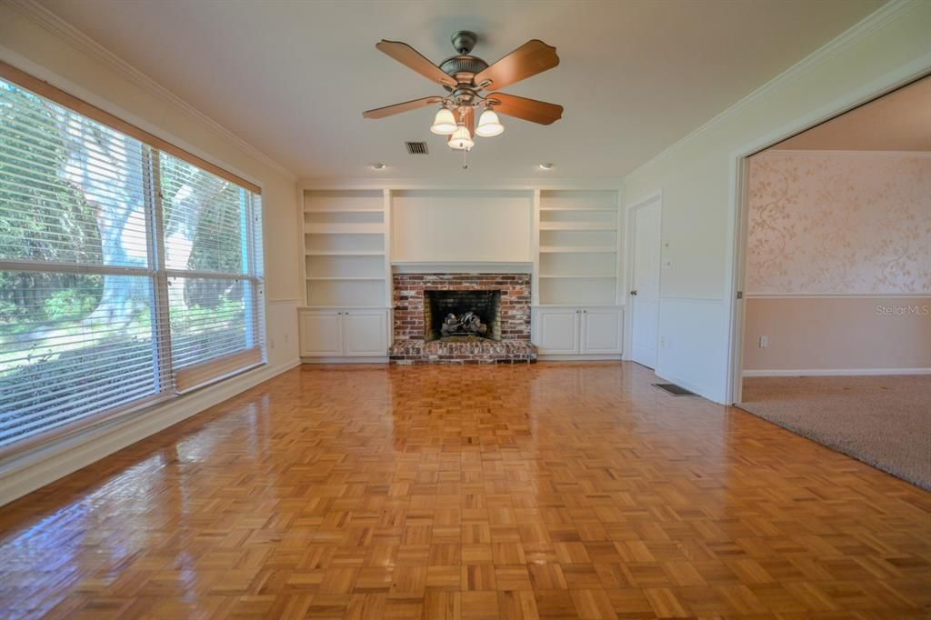 Living room with fireplace