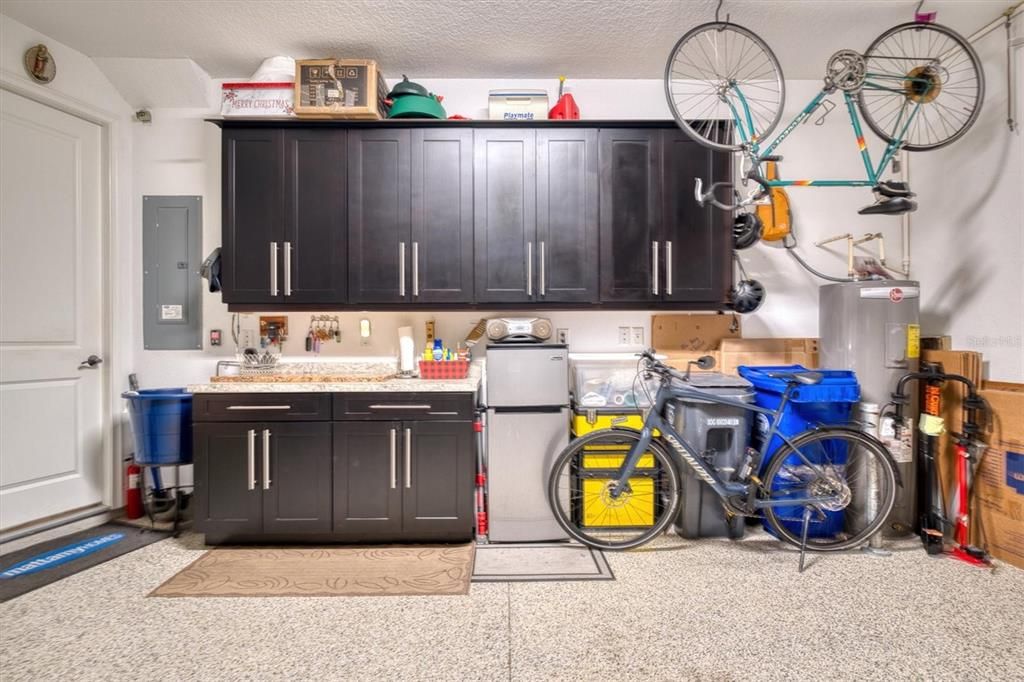 The extra cabinetry in the Garage