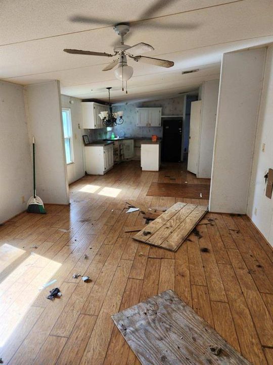 Dining room and kitchen