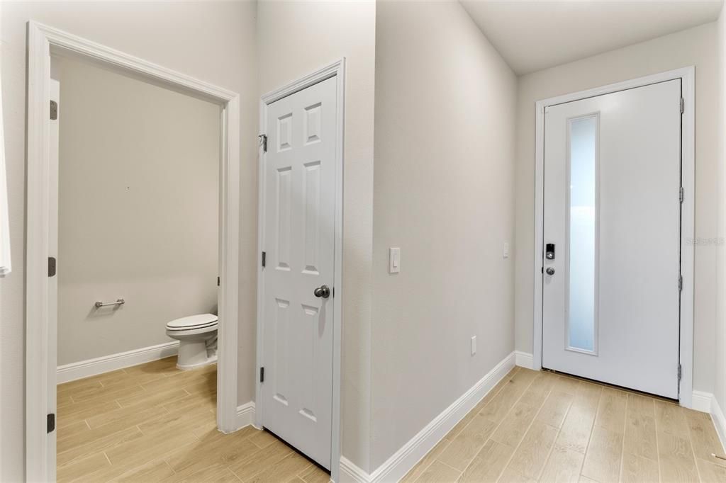 front entry and powder room