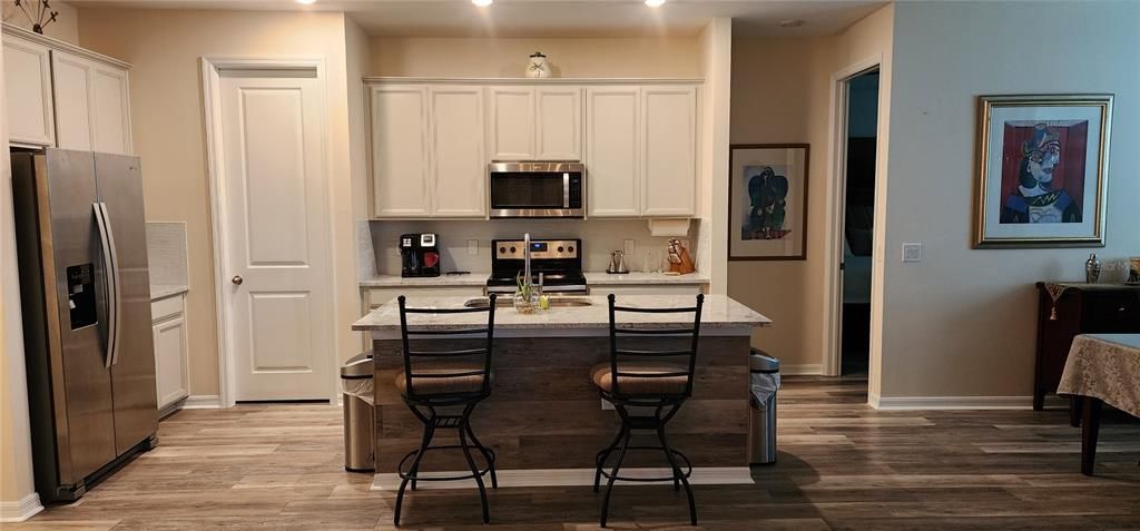 Kitchen with bar stools