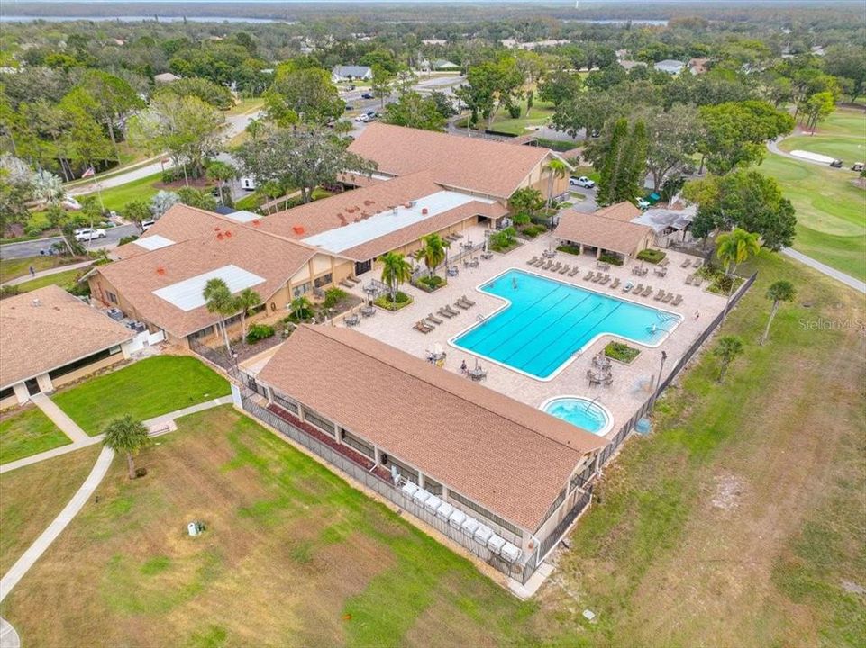 Main clubhouse,pool, and pavilion