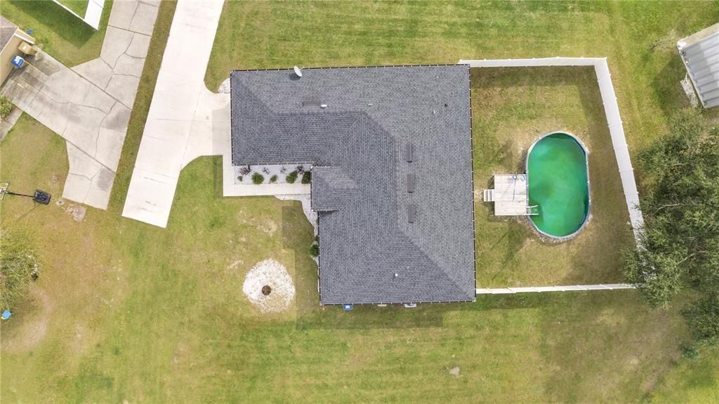 Overhead view of the oversized lot