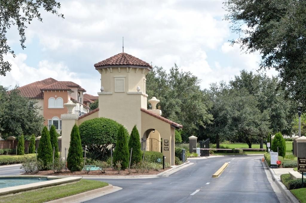 Manned and gated entrance to Fountain Parke welcomes your guests.