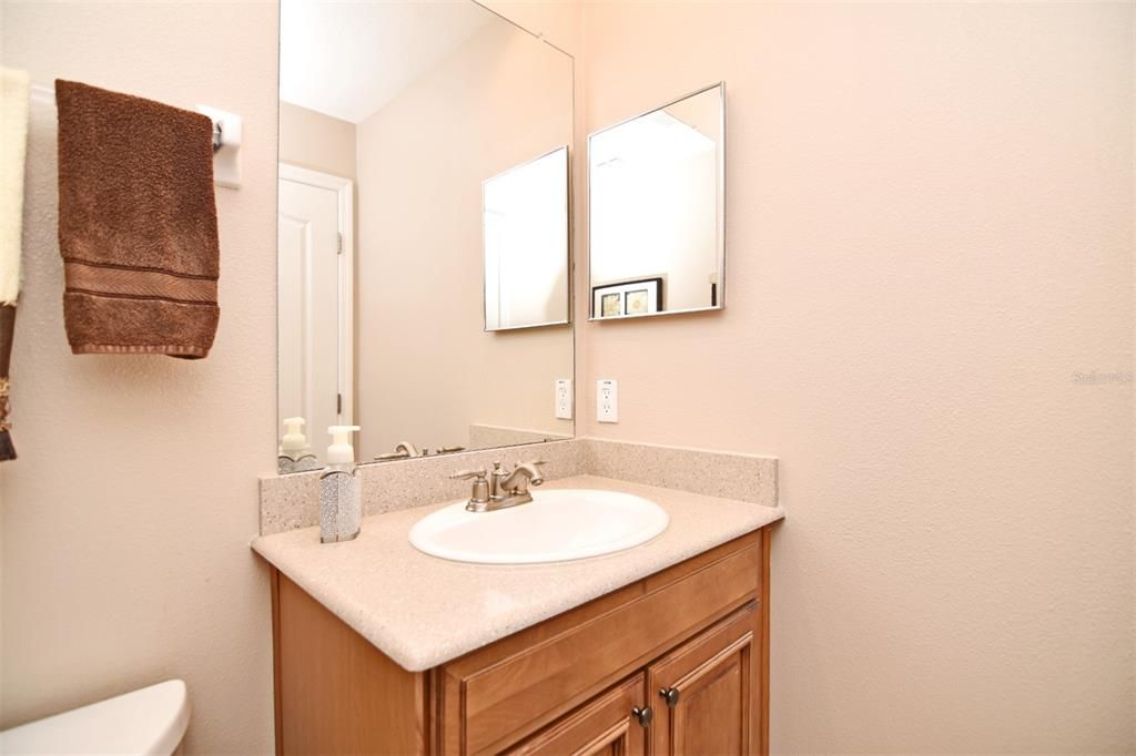 Powder room on second floor.